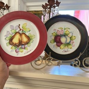 Vintage Ucago fruit pear peach decorative plate, made in Japan